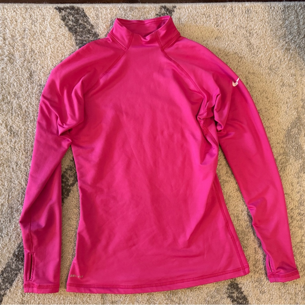Nike PRO Sz M WARM Running Long Sleeve Turtle Neck Sz M Bubblegum Pink